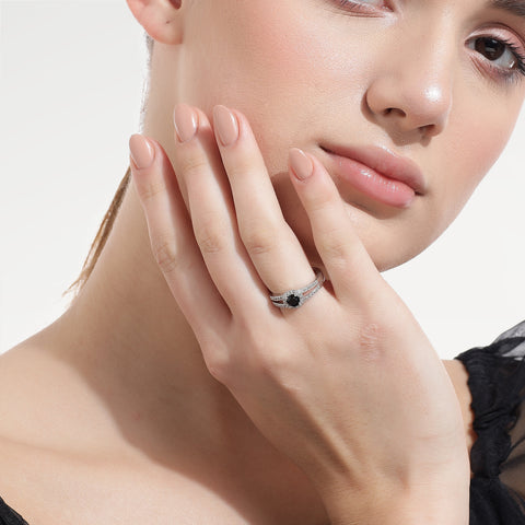 Lia Silver Topaz Adjustable Ring