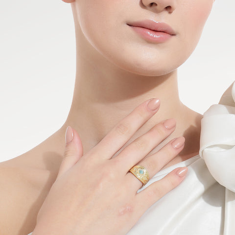 Rumi Sterling Silver Labradorite Elegant Ring