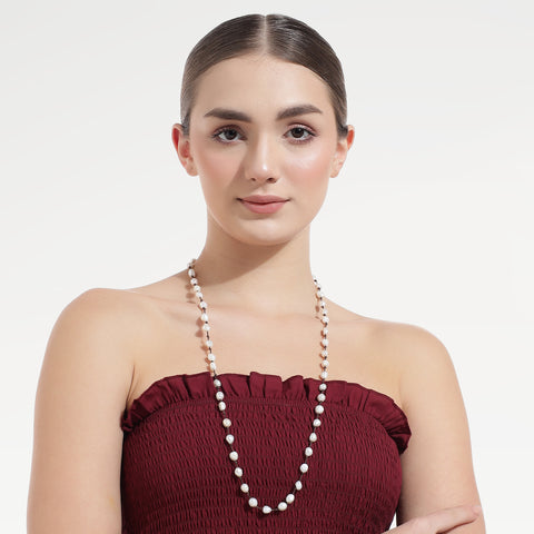 Ella Silver Pearl Necklace