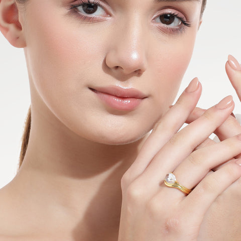 Aiko Sterling Silver White Cubic Zirconia Ring