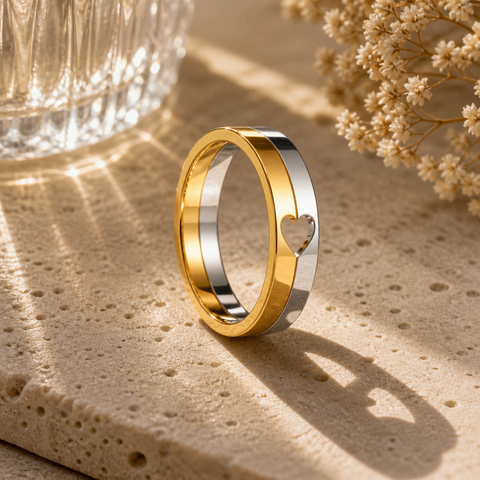 Geya Heart Adjustable Two Tone Ring