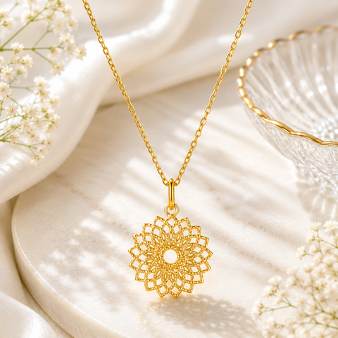 Ava Silver Floral Pendant