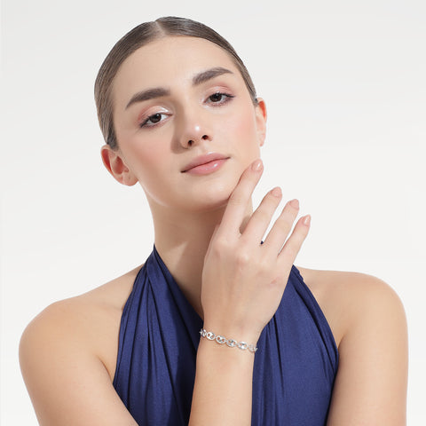 Luna Sterling Silver Oval Link Bracelets