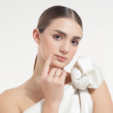 Aiko Sterling Silver White Cubic Zirconia Ring