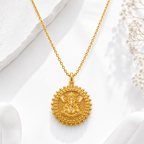 Anna Silver Ganesh Zirconia Pendant