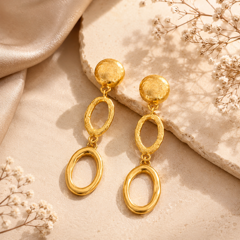 Cara Silver Organic Earrings