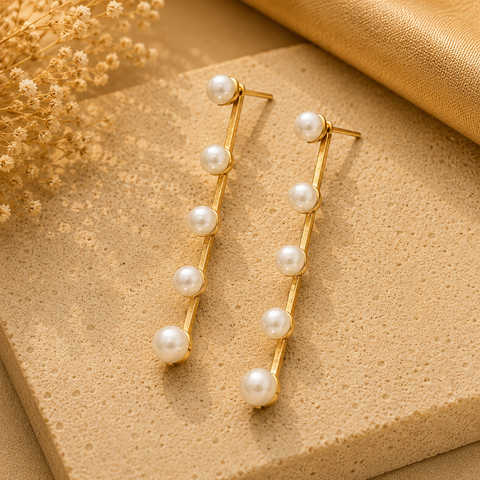 Anna Silver Round Pearl Earrings