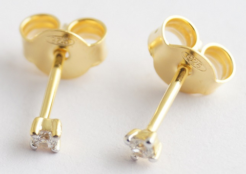 Kate Sterling Silver Round White Topaz Stud Earrings