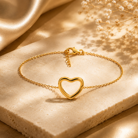 Euni Silver Heart Bracelet
