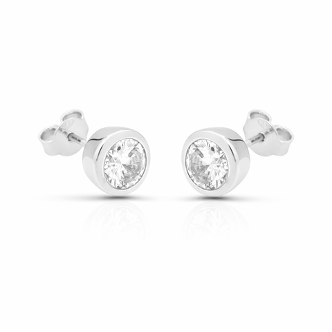 Dina Silver Diamond Earrings