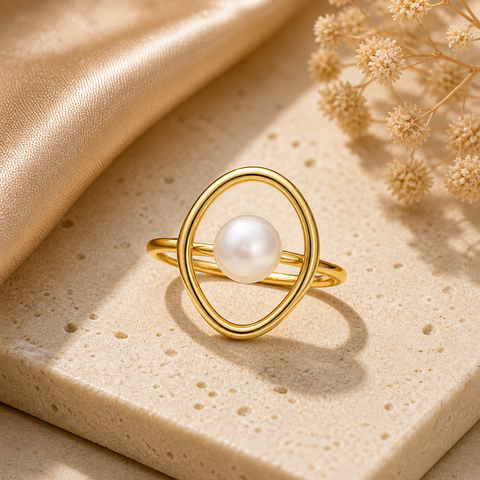 Nora Silver Pearl Adjustable Ring