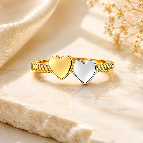 Kira Silver Adjustable Two Tone Ring