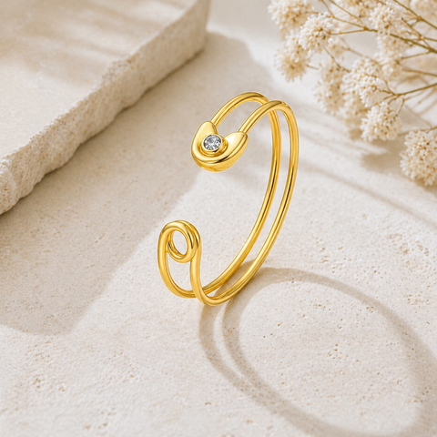 Mira Silver Cuff Bangle