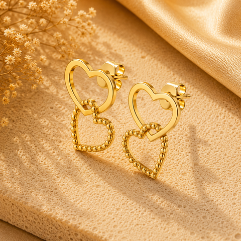 Lira Silver Heart Earrings