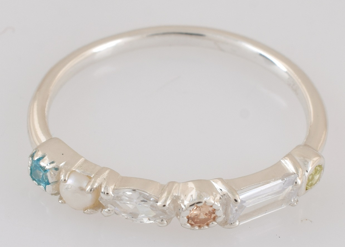 Ava Sterling Silver Multi Gemstone Ring