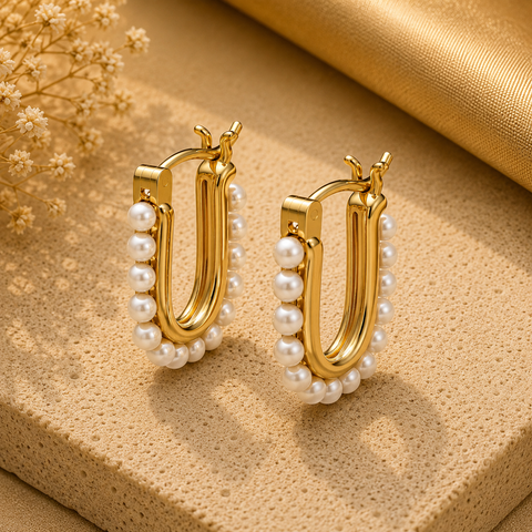 Kate Silver Synthetic Pearl Earrings