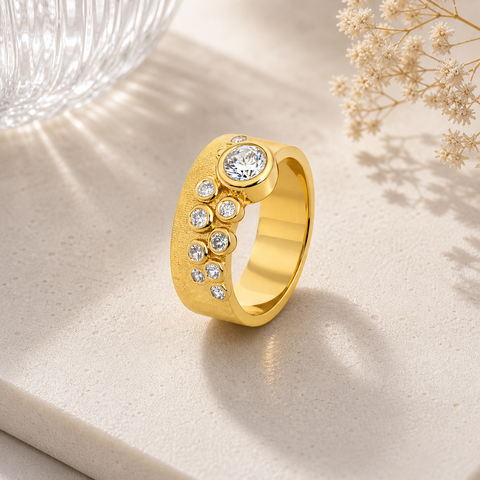 Ora Silver Diamond Adjustable Ring