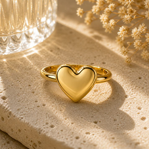 Asha Silver Heart Adjustable Ring