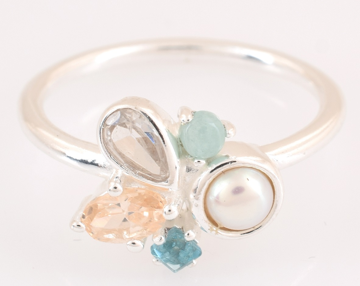 Anna Sterling Silver Multi Gemstone Ring