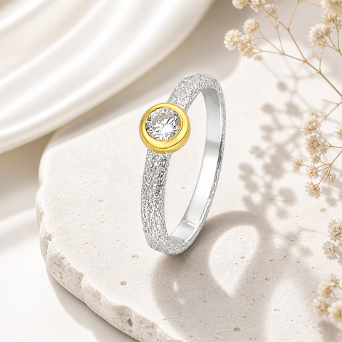 Sia Silver Two Tone Adjustable Ring