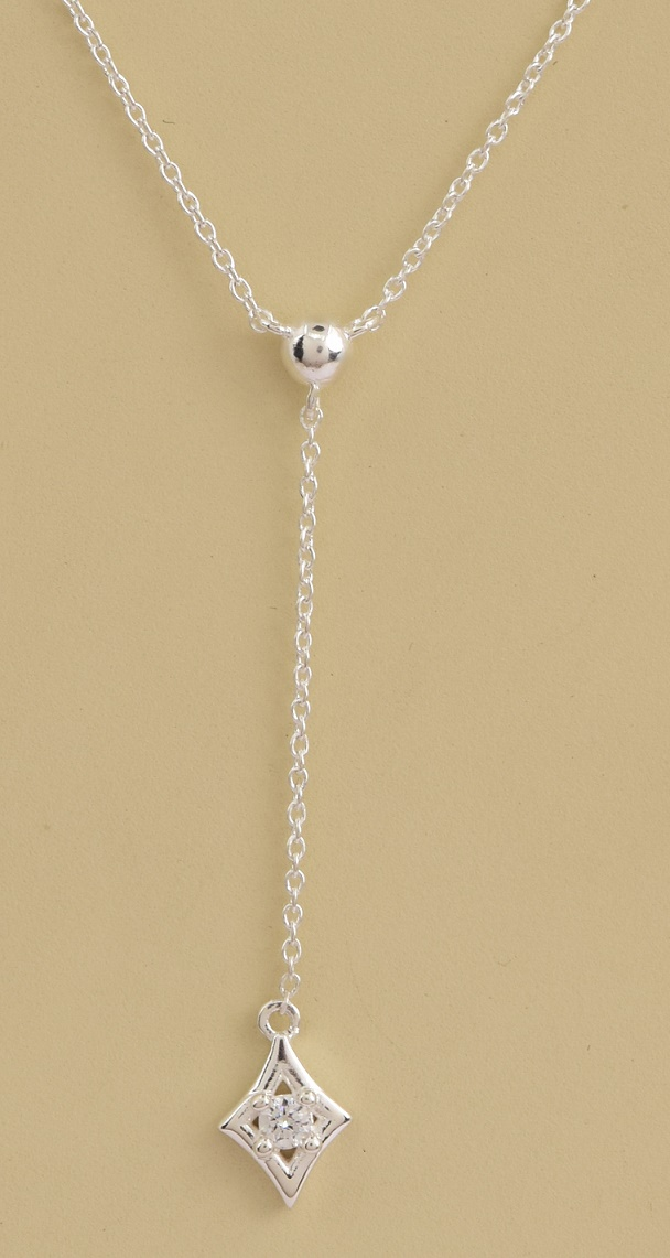Lily Sterling Silver White Cubic Zirconia Necklace