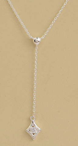 Lily Sterling Silver White Cubic Zirconia Necklace