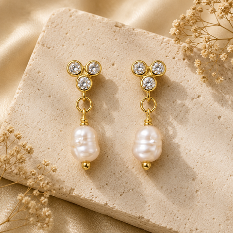 Noa Silver Pearl Earrings
