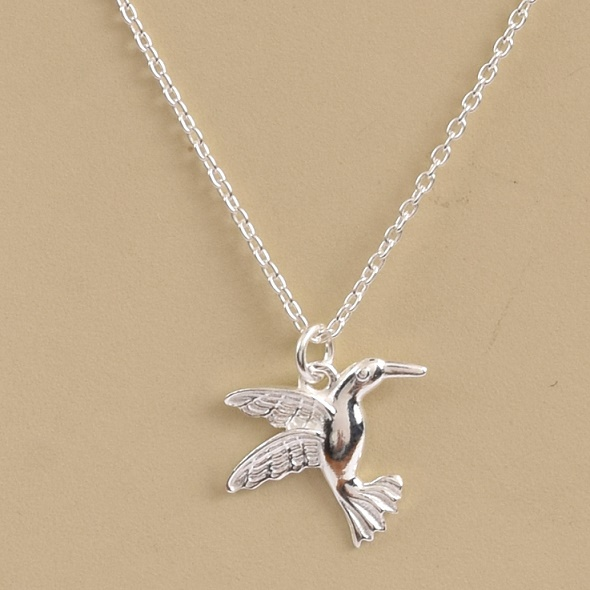 Nora Sterling Silver Elegant Humming Bird Necklace