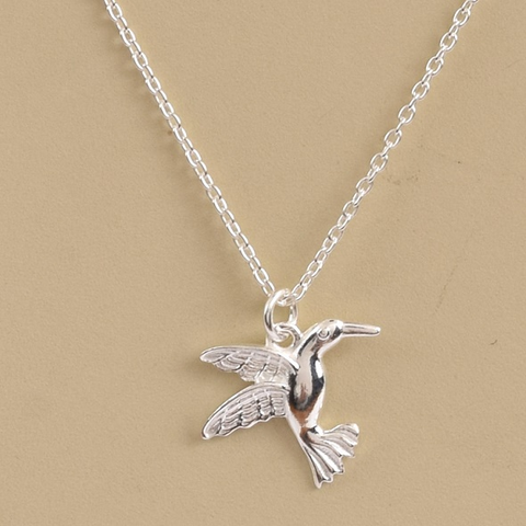 Nora Sterling Silver Elegant Humming Bird Necklace