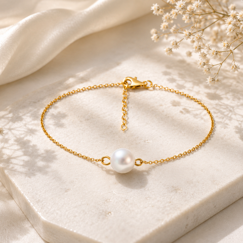 Enna Silver Pearl Anklet