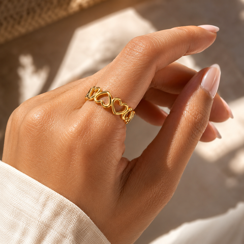 Aila Silver Heart Adjustable Ring