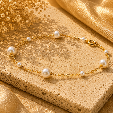 Jiya Silver Pearl Bracelets