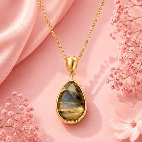 Ava Silver Labradorite Pendant