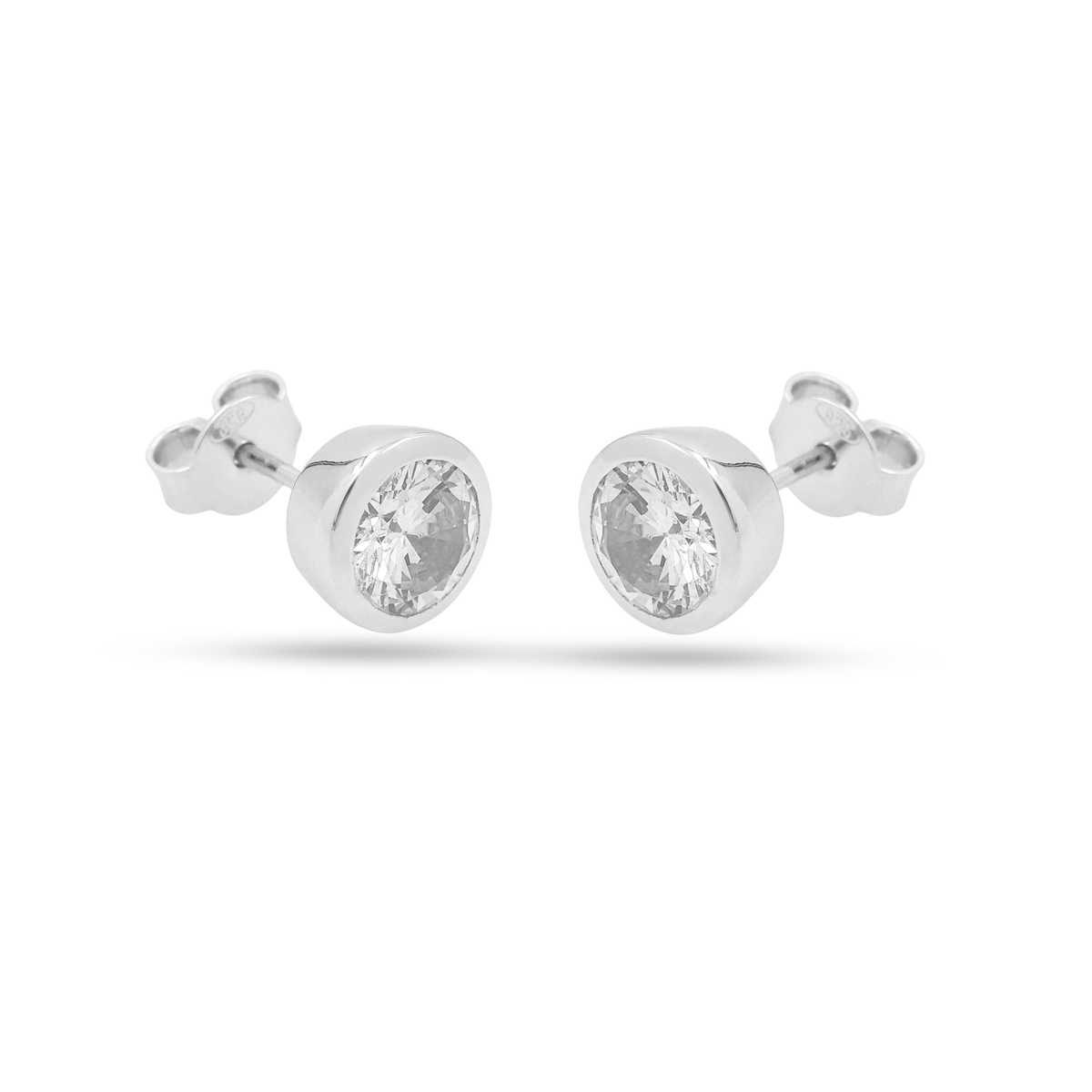 Mia Sterling Silver Lab Grown Diamond Stud Earrings