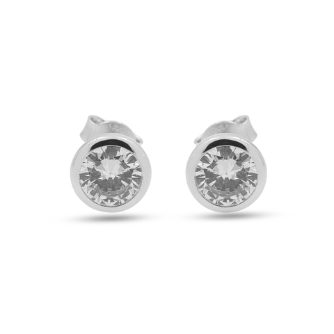 Mia Sterling Silver Lab Grown Diamond Stud Earrings