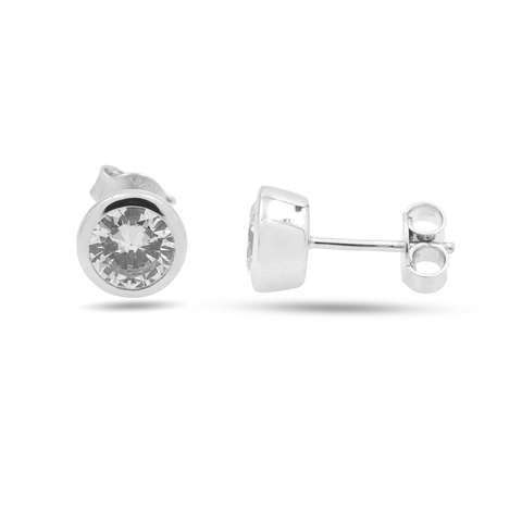Mia Sterling Silver Lab Grown Diamond Stud Earrings