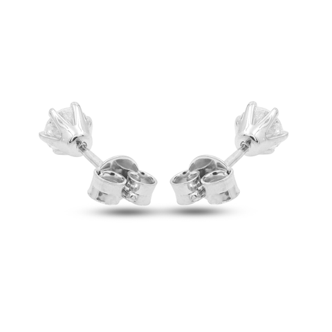Nora Silver Plated Lab Grown Diamond Stud Earrings