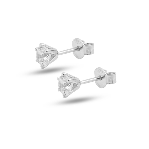 Nora Silver Plated Lab Grown Diamond Stud Earrings