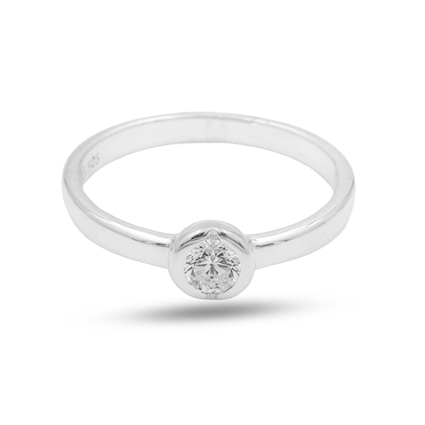 Anna Sterling Silver Lab Grown Diamond Ring