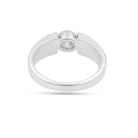 Mia Sterling Silver Round Lab Grown Diamond Ring