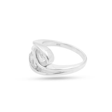 Anna Sterling Silver Pear Lab Grown Diamond Ring