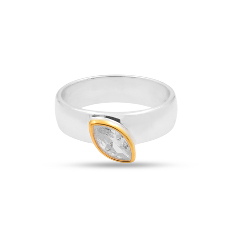 Mia Two Tone Marquise Lab Grown Diamond Ring