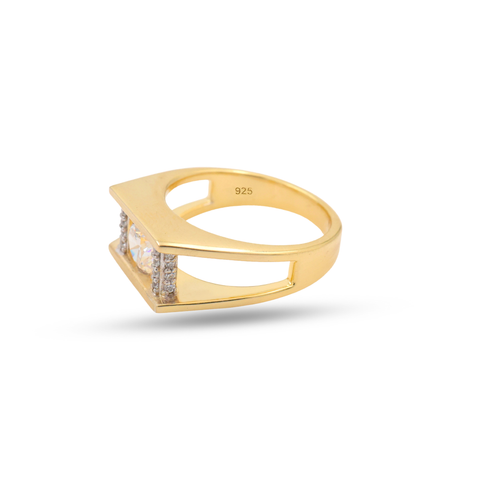 Nora Gold Plated Round Lab Grown Diamond Ring