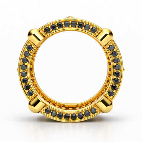 Cruz Silver Enamel Adjustable Ring