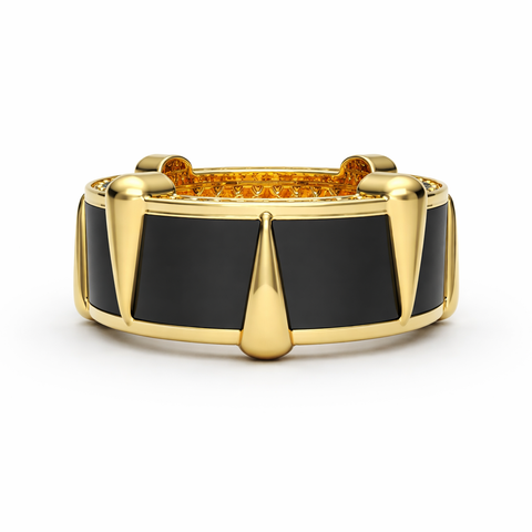 Cruz Silver Enamel Adjustable Ring