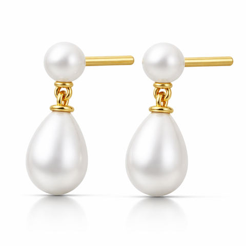 Ayla Silver Pearl Earrings