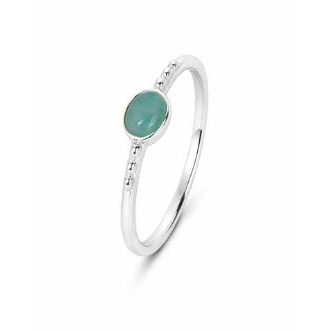 Anna Silver Amazonite Adjustable Ring