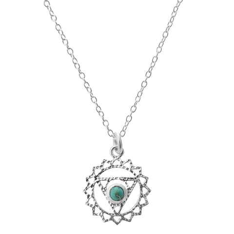 Finn Sterling Silver Turquoise Vishuddha Chakra Pendant