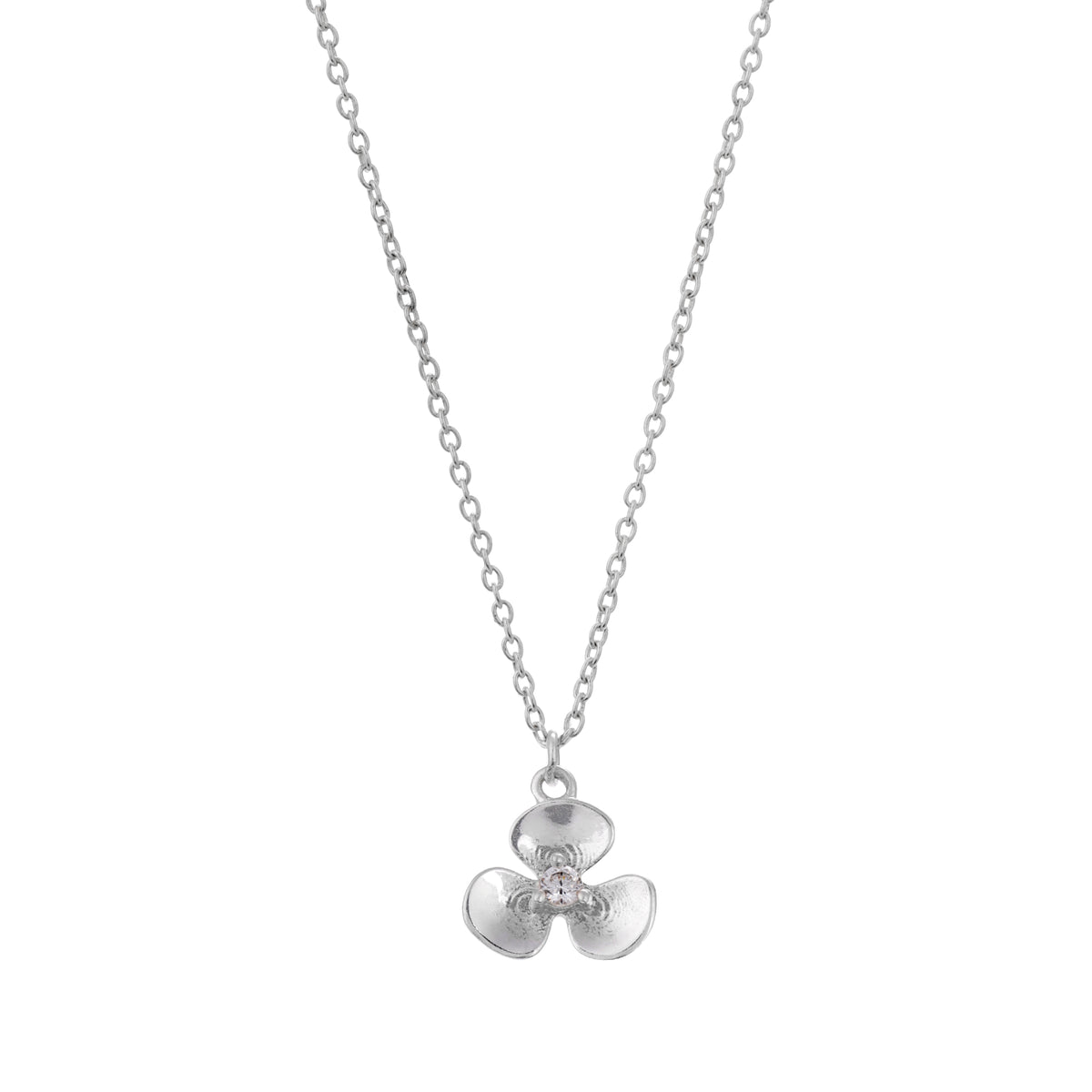 Aria Sterling Silver Elegant Floral Necklace