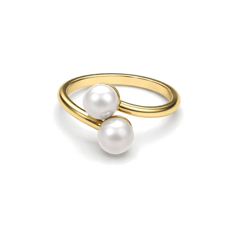 Anna Silver Pearl Adjustable Ring